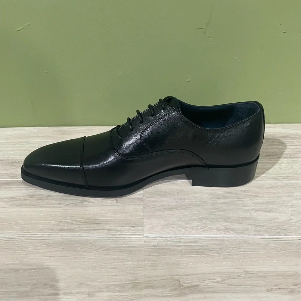 Firmani Classic Black Men's Dress Shoes leather calf captoe Oxford